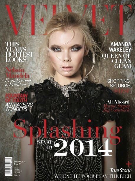 Copertina Velvet, trucco e capelli di Silvia Sadecka