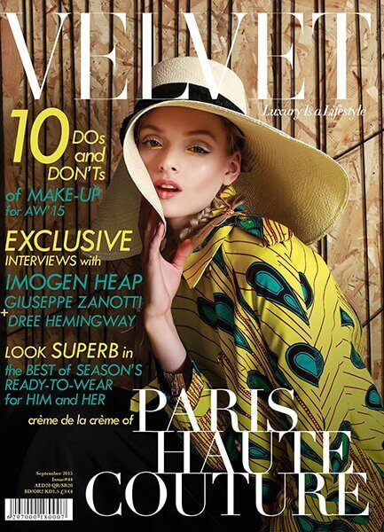 Copertina Velvet, trucco e capelli di Silvia Sadecka